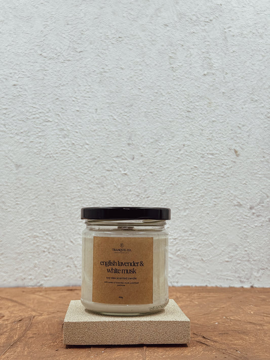 English Lavender + White Musk Soy Candle