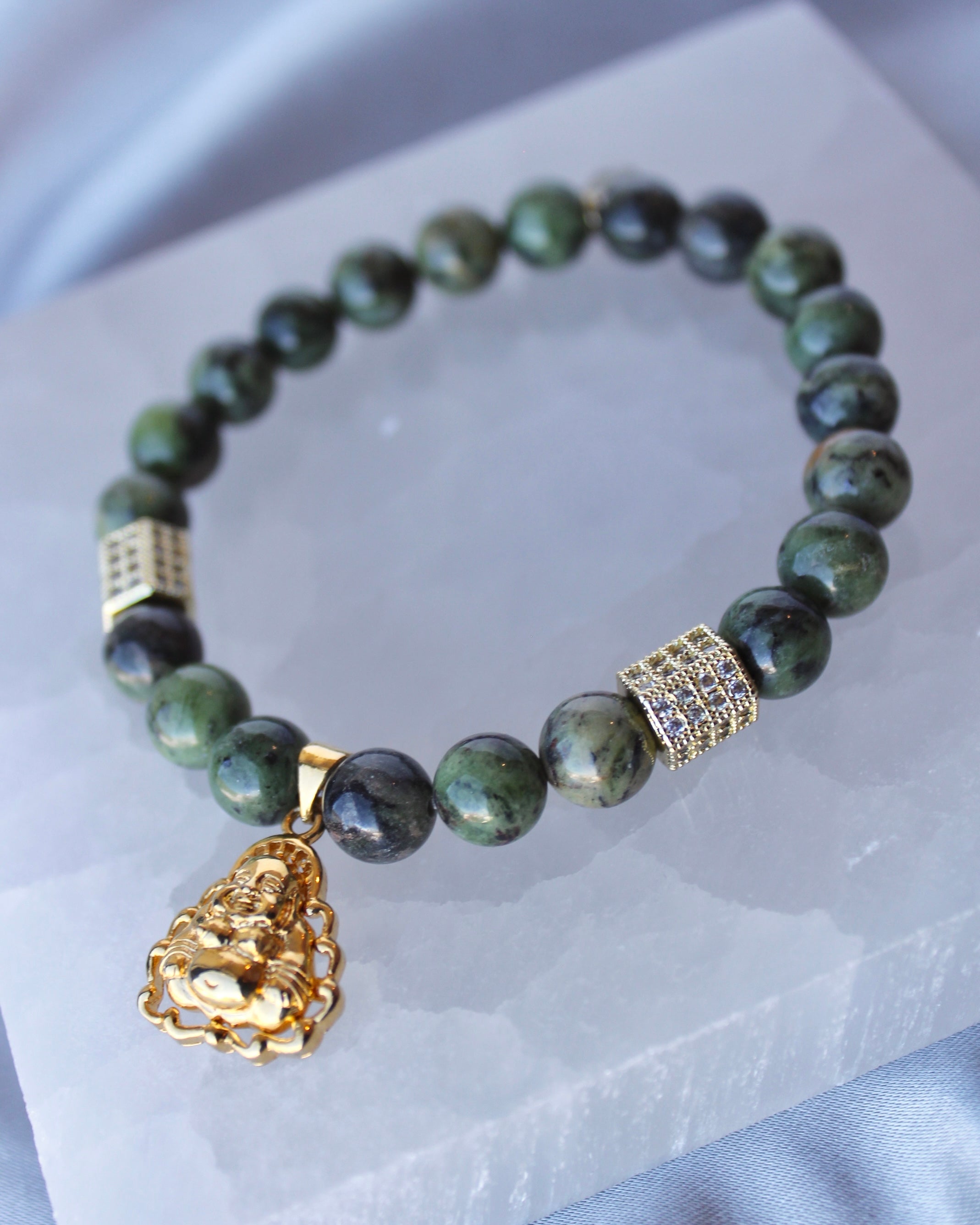 Dendrite Jade Buddha Bracelet