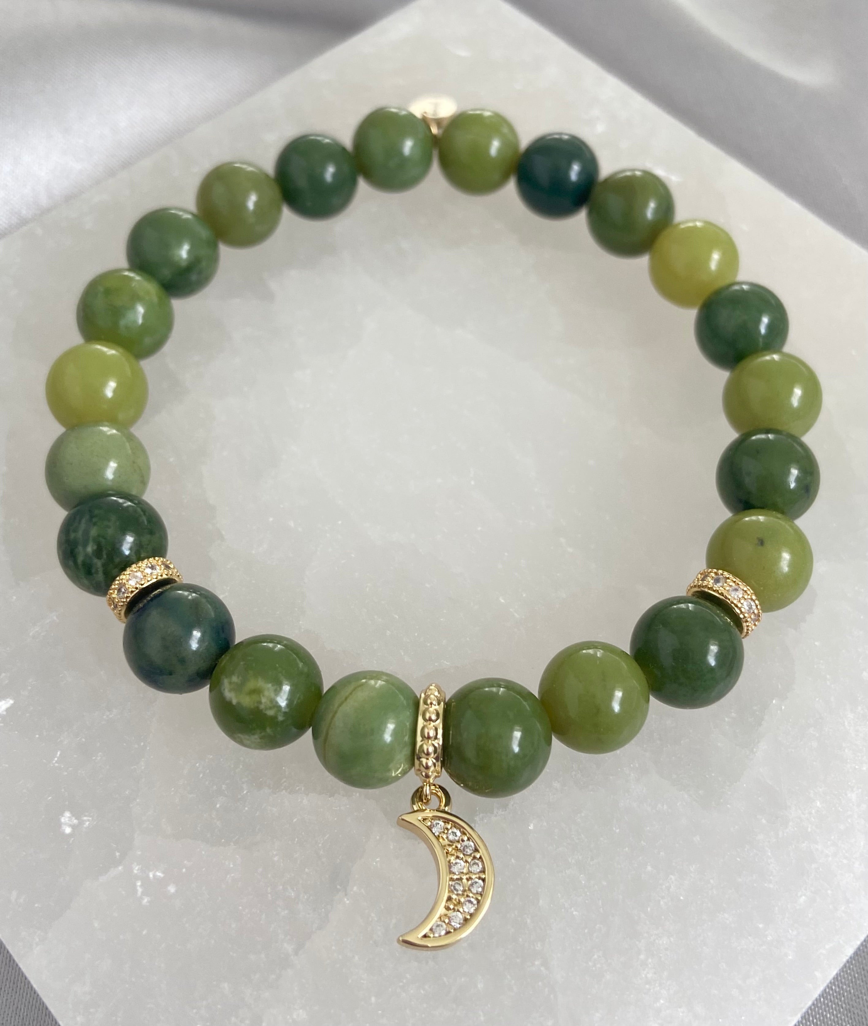 Canadian Jade Gold-Filled Moon Bracelet
