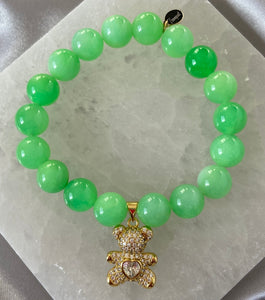 Nephrite Jade Gold-Filled Teddy Bracelet