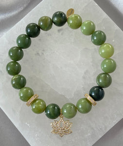 Canadian Jade Gold-Filled Lotus Bracelet
