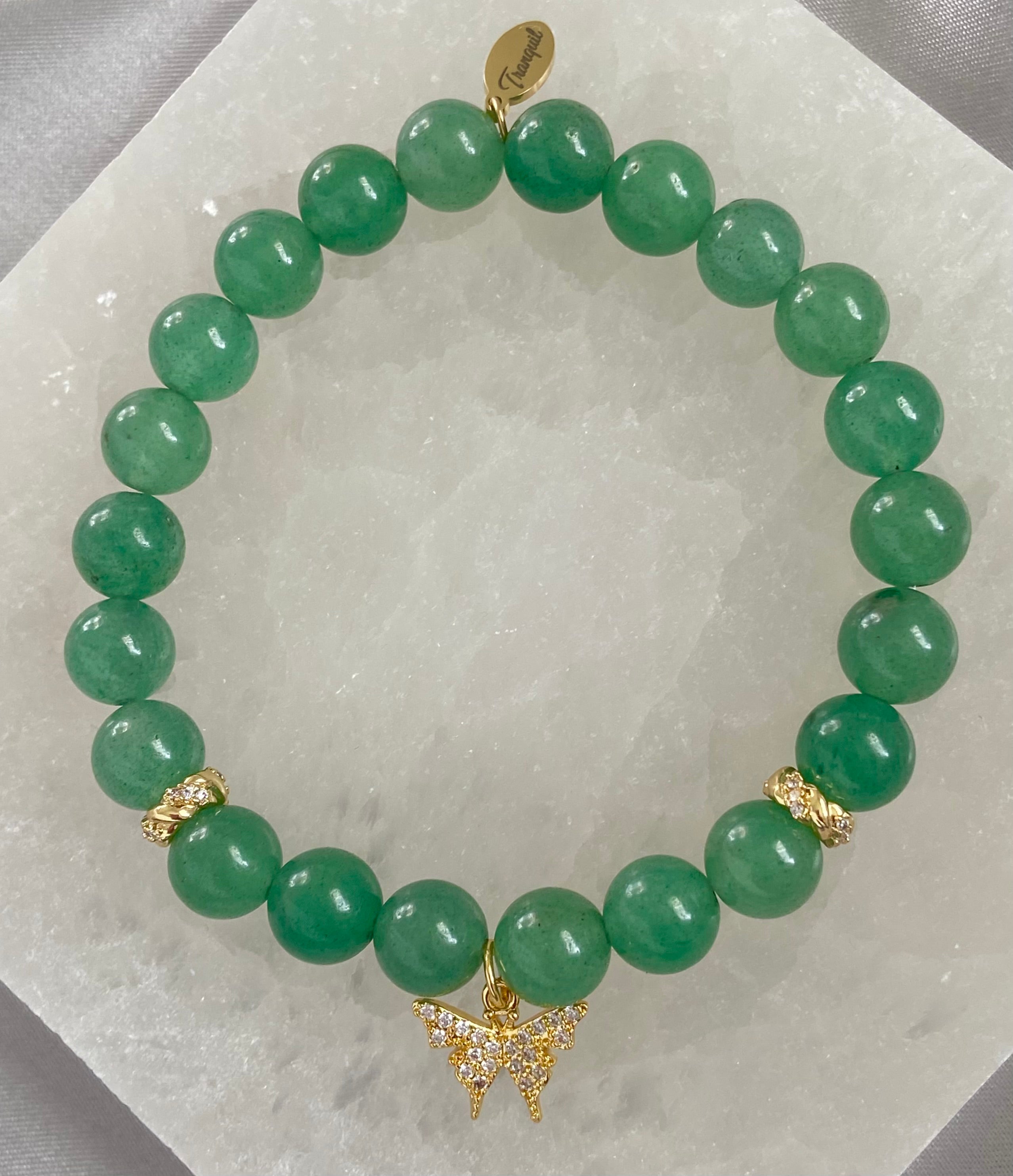 Burmese Jade Gold-Filled Butterfly Bracelet