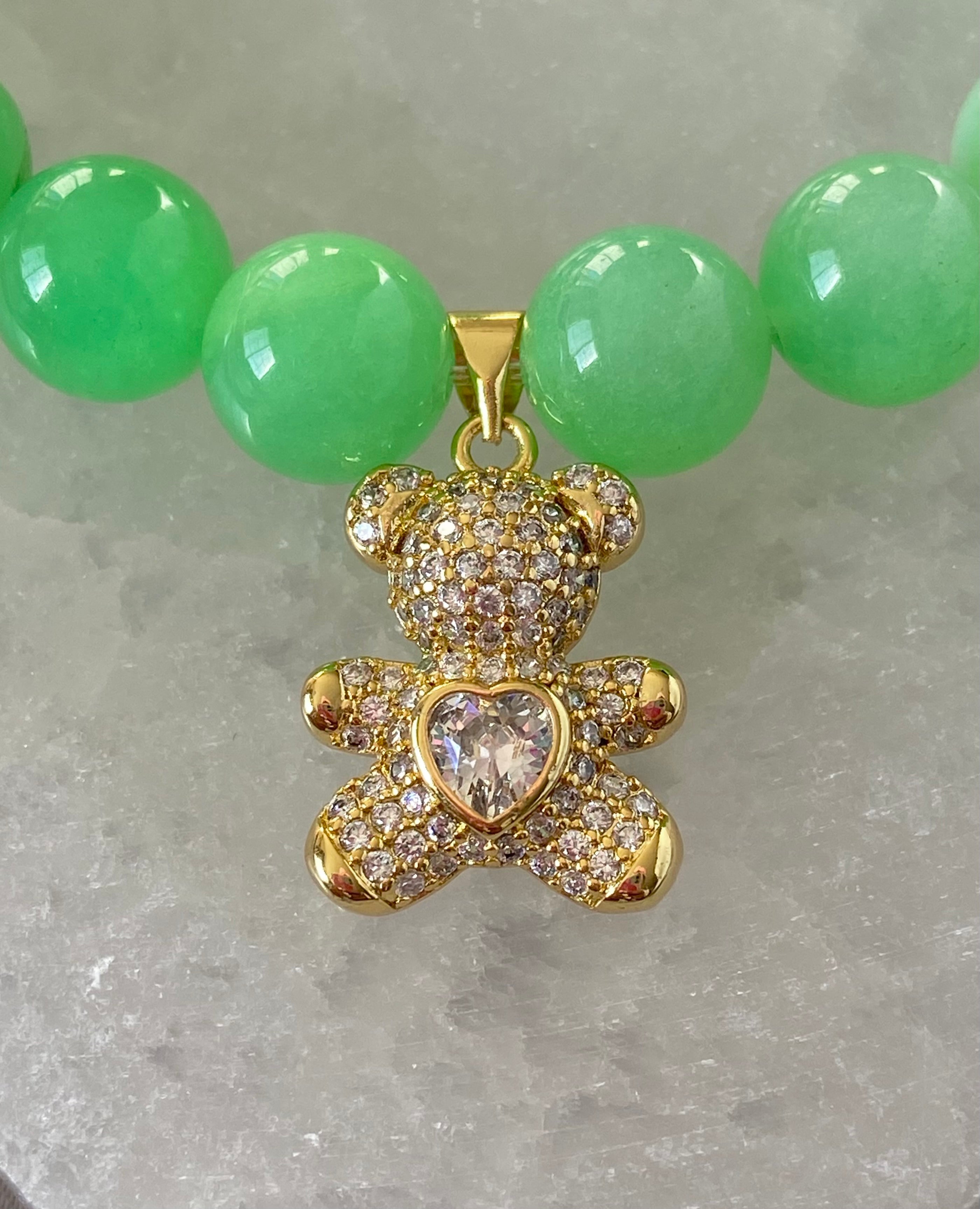 Nephrite Jade Gold-Filled Teddy Bracelet
