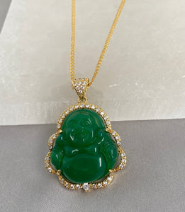 Buddha Jade Gold Necklace