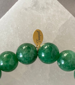 African Jade Gold-Filled Clover Bracelet