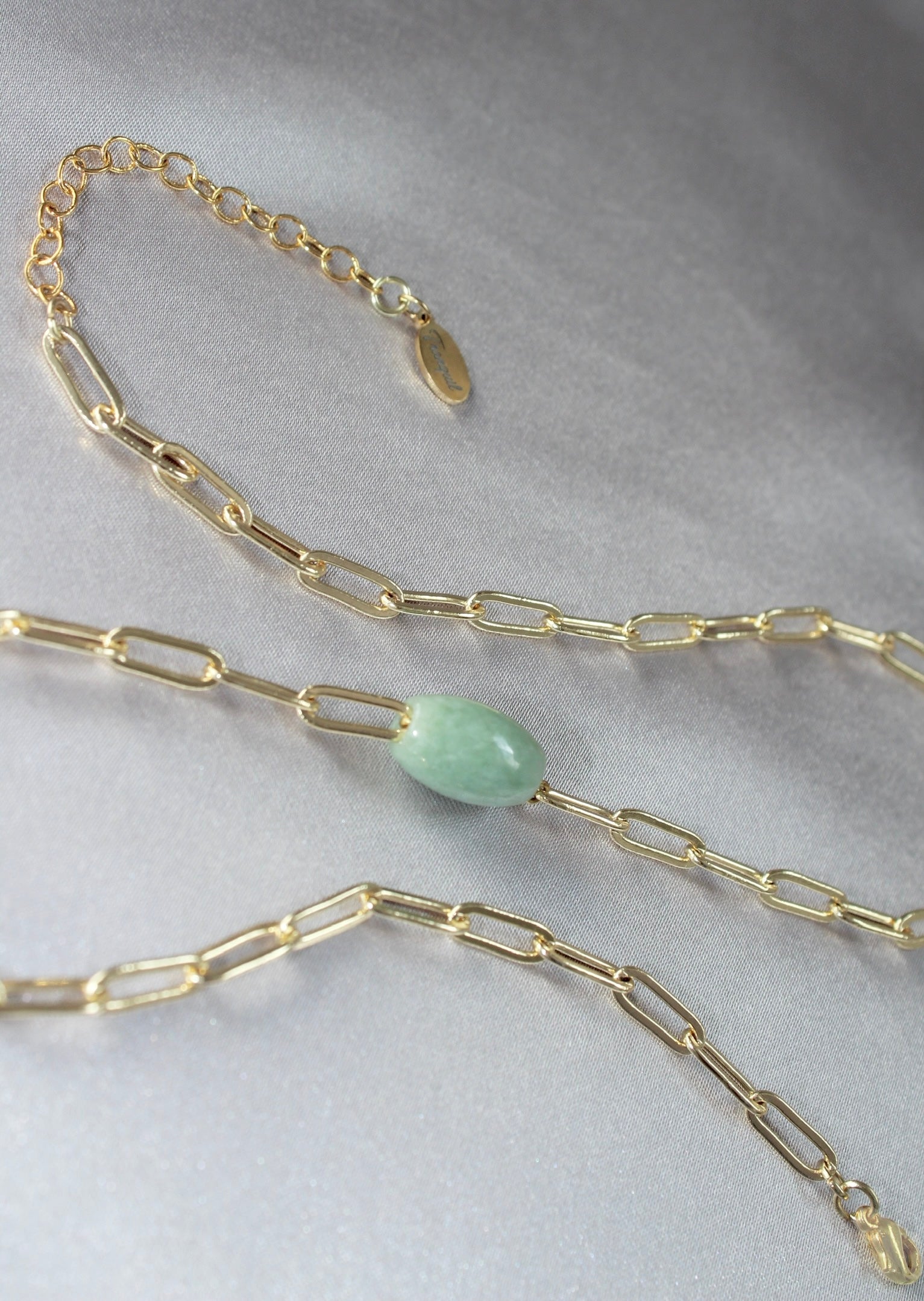 Paperclip Chainlink Jade Bracelet & Necklace Set(Limited Quantity)