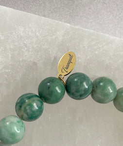 Qinghai Jade Gold-Filled Opal Hamsa Bracelet