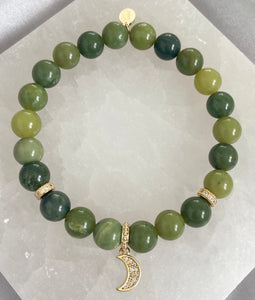 Canadian Jade Gold-Filled Moon Bracelet